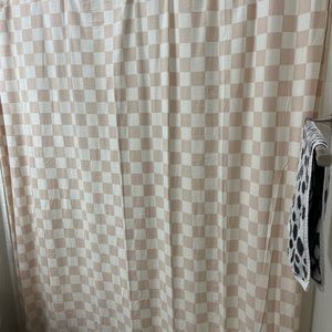 Checkered shower curtain